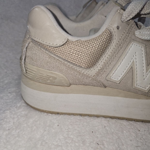 New Balance Womens 574 Stacked Platform Driftwood WL574ZSM - Picture 7 of 15